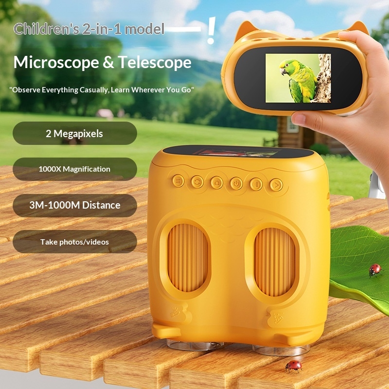 Kids Outdoor Microscope - 2-in-1 Lernfernglas für Kinder: Hochauflösende Kamera