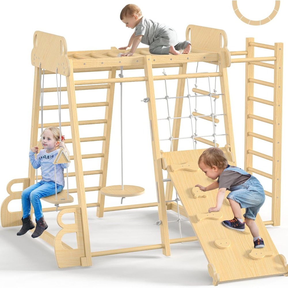 Kids Outdoor Gym - Indoor-Dschungelgym 9-in-1 Spielplatz für Kinder, Klettergerüst