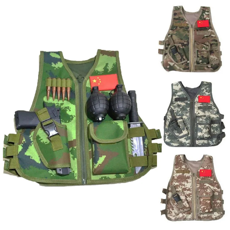 Kids Outdoor Vest - Kinder Tarnmuster Scharfschützenweste Kinder CS-Spiel Jagdkleidung