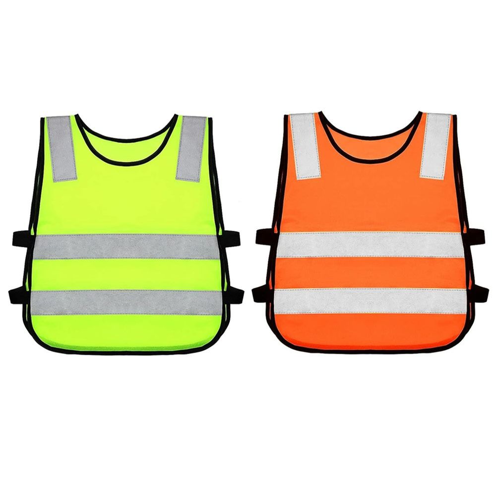 Kids Outdoor Vest - Outdoor-Sicherheitsweste mit hoher Sichtbarkeit, gelb-orange fluoreszierende