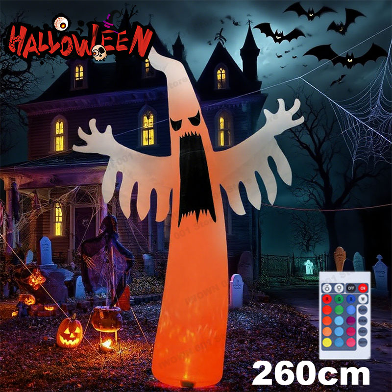 Kids Outdoor Yard Toys - Halloween aufblasbarer gruseliger Geist mit LED-Lichtern,