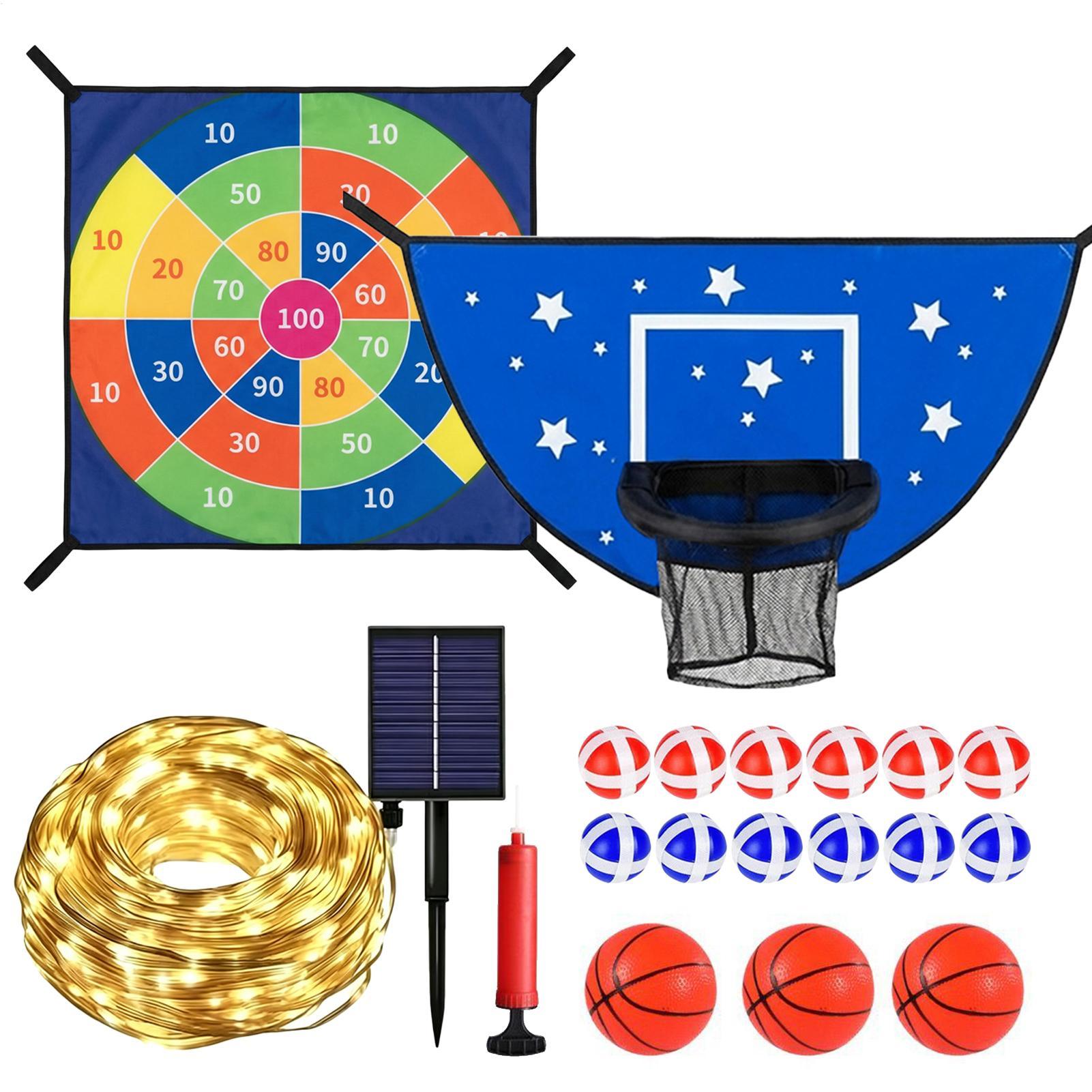 Basketball Hoop Outdoor - Basketballkorb für Trampolin mit Dartboard, lustiger