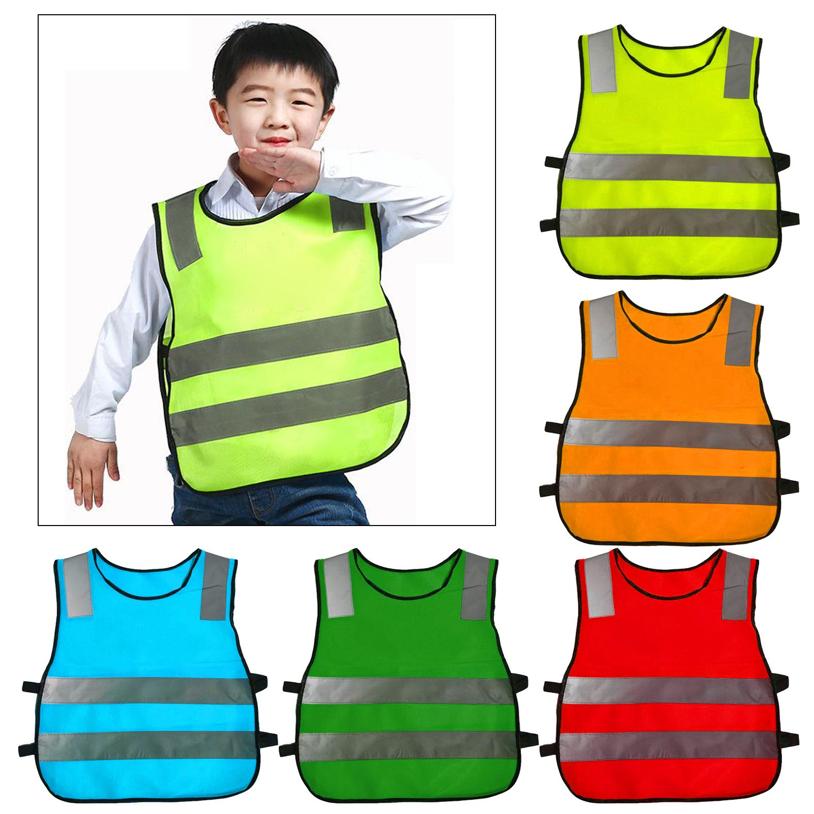 Kids Outdoor Vest - Kinder-Reflexweste in fluoreszierendem Orange-Gelb, hohe Sichtbarkeit,