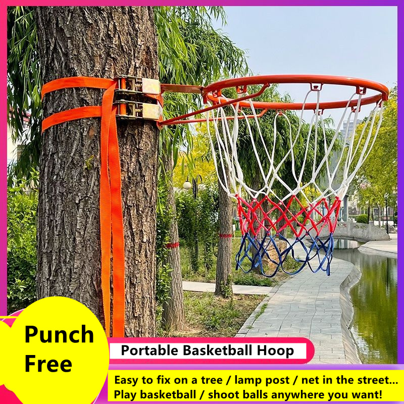 Kids Outdoor Basketball Hoop - Punch-freies Basketball Hoop Standard Stahl Felge