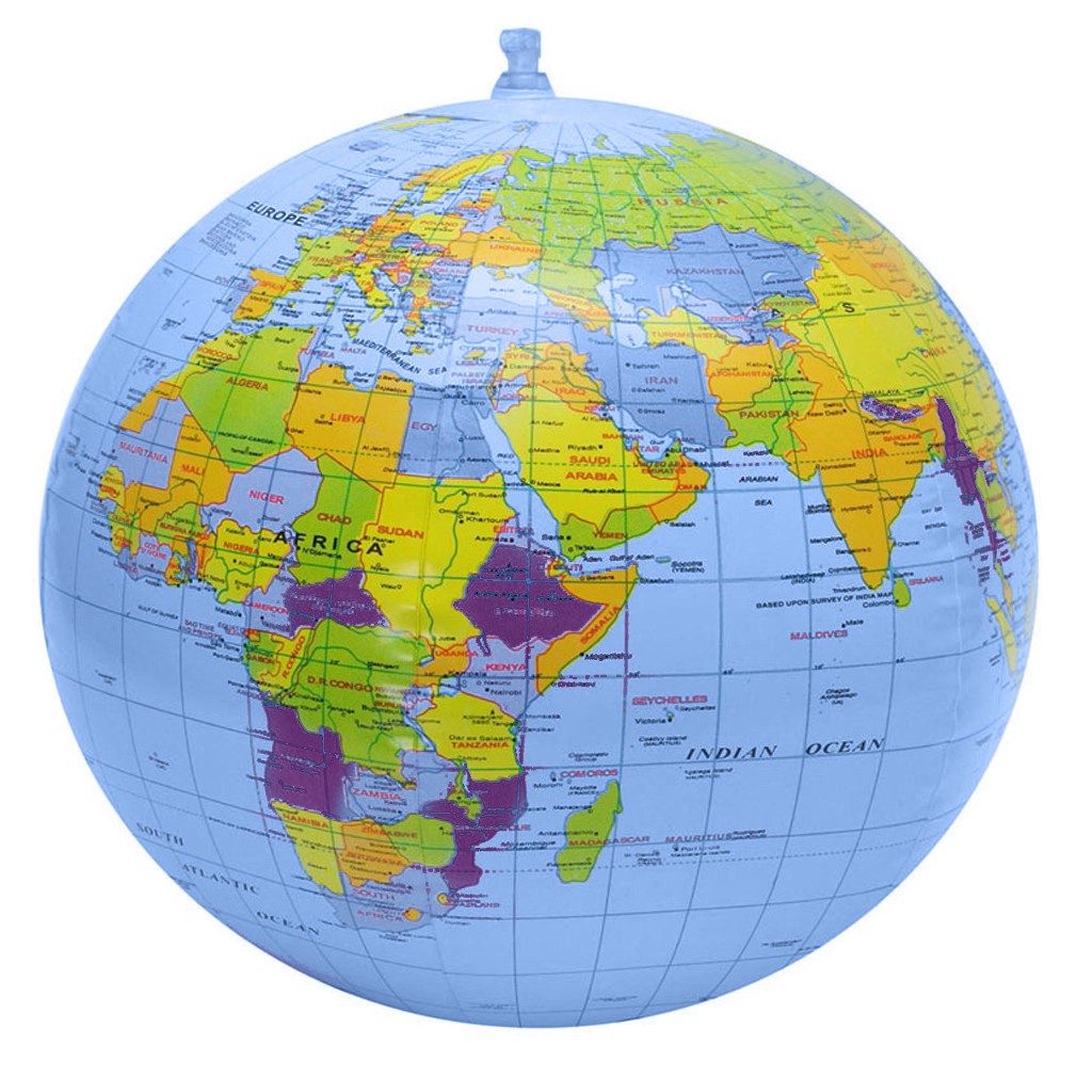 Outdoor Kids In An Inside World - 90CM Aufblasbarer Erd-Weltkarten-Globus Ballon Spielzeug Strandball