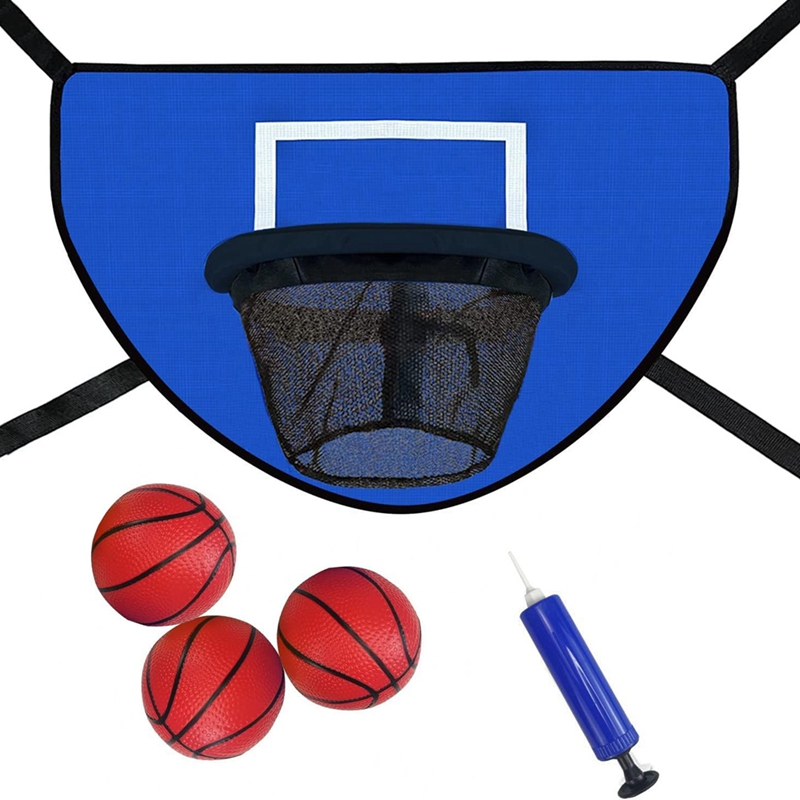 Kids Outdoor Basketball Hoop - Trampolin-Basketballkorb-Set mit Pumpe und Mini-Ball, Trampolin-Basketball-Aufsatz