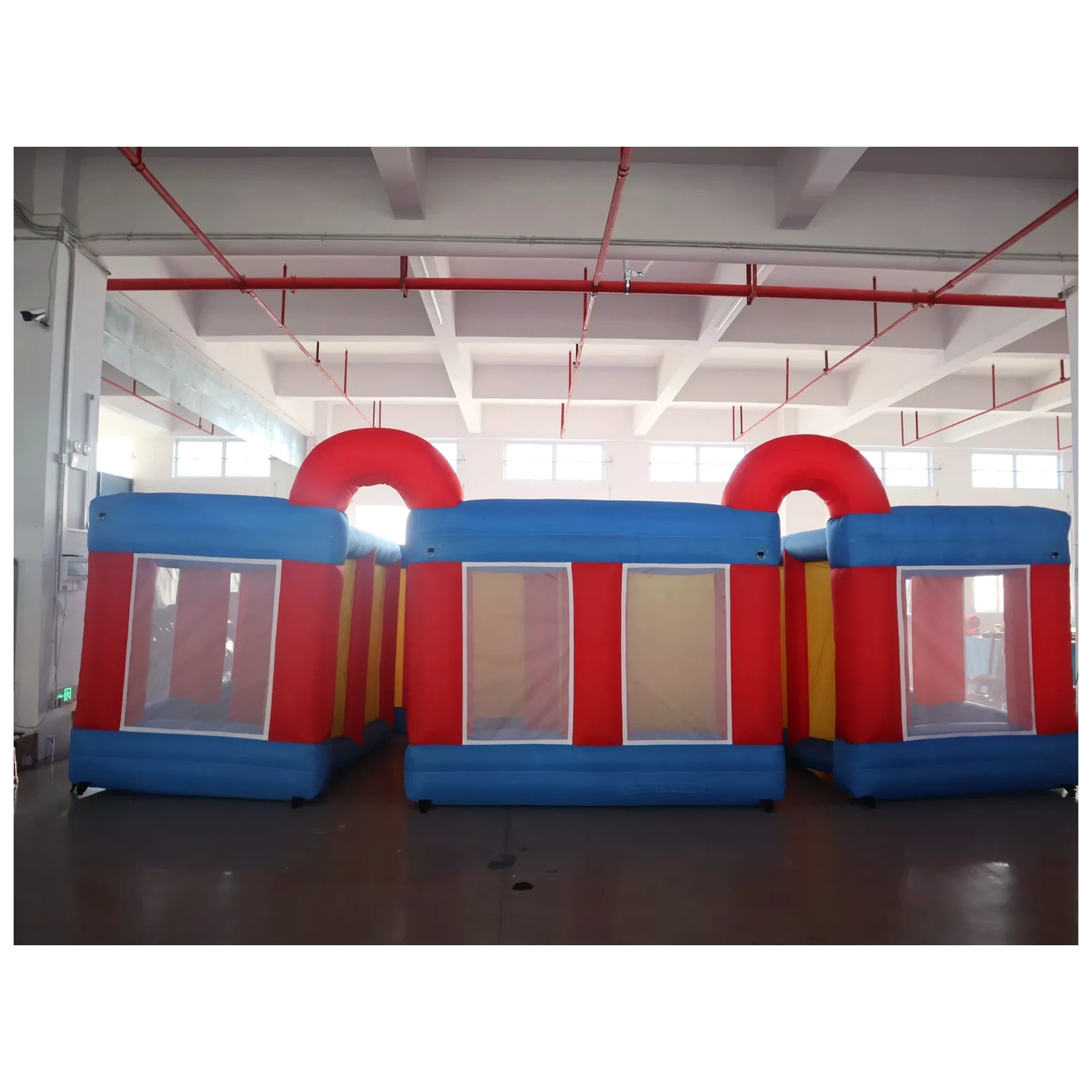 Großes Rot-Blaues Netz-Doppelb – Kids Outdoor Inflatable Bewertung und Preis