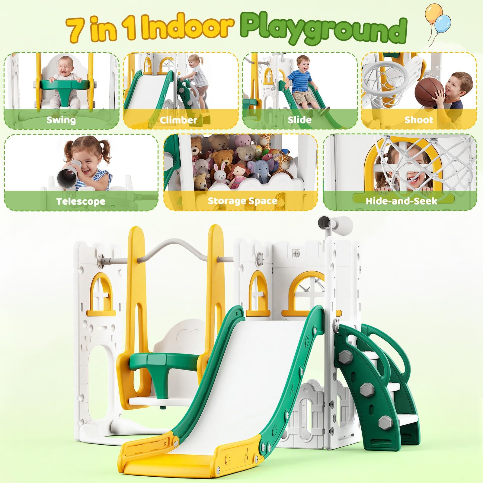 7-in-1 Kleinkind-Rutsche und S – Kids Outdoor Swing Bewertung und Preis