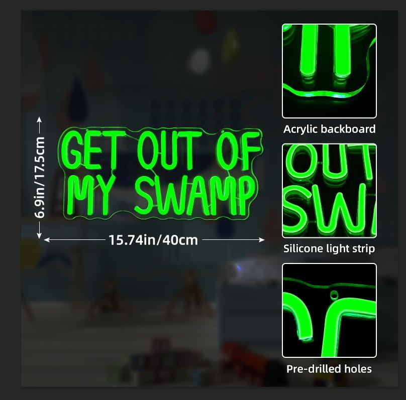 „Get Out Of My Swamp“-Neonschi – Kids Outdoor Quotes Bewertung und Preis