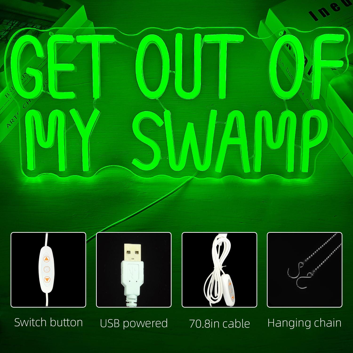 „Get Out Of My Swamp“-Neonschi – Kids Outdoor Quotes Bewertung und Preis