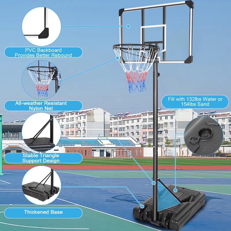 Tragbares, höhenverstellbares  – Basketball Hoop Outdoor Bewertung und Preis