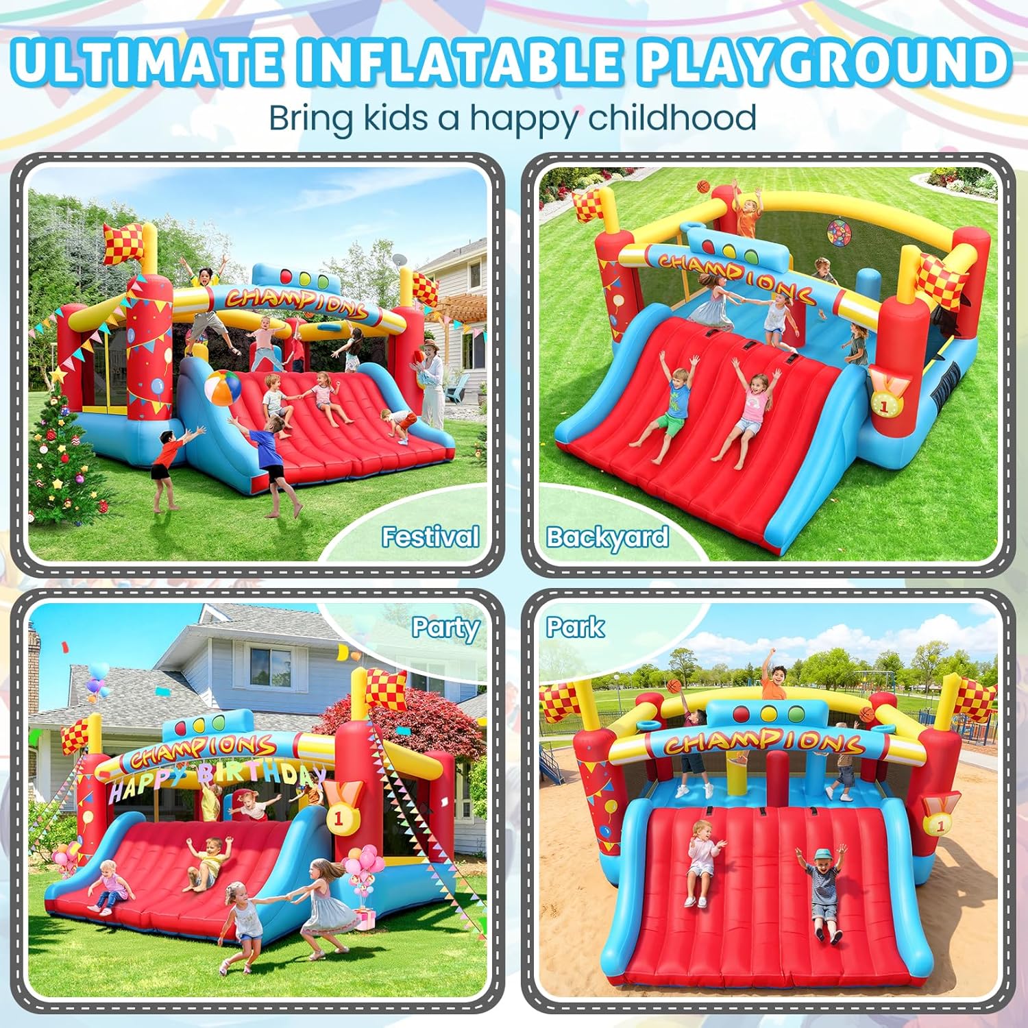 Großes Aufblasbares Hüpfhaus f – Kids Outdoor Basketball Hoop Bewertung und Preis