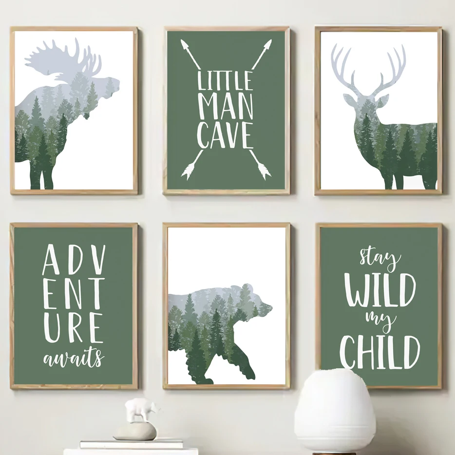 Wandkunst-Leinwand mit grünem  – Kids Outdoor Quotes Bewertung und Preis
