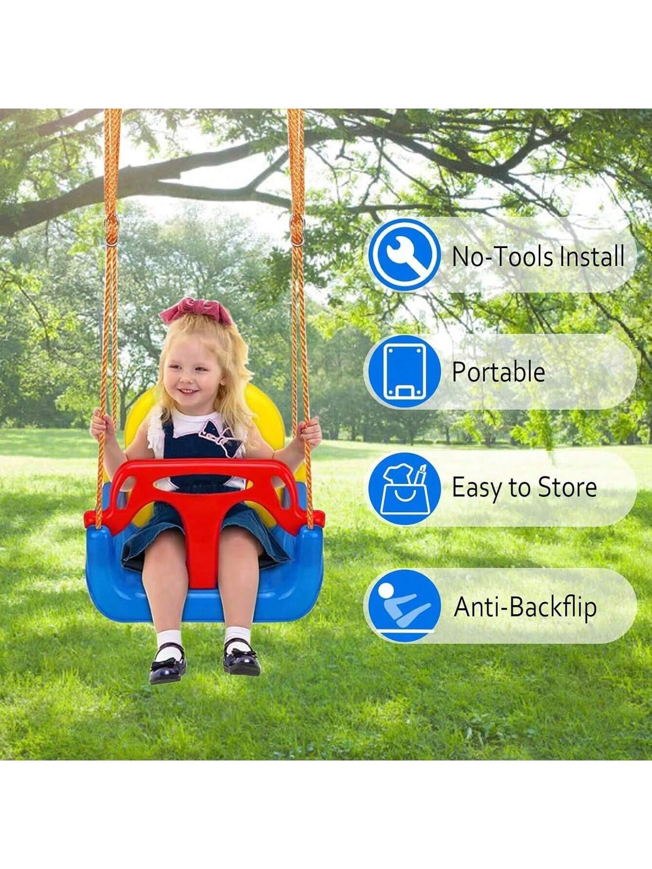 NEUER 3-in-1-Schaukelsitz für  – Kids Outdoor Swing Bewertung und Preis